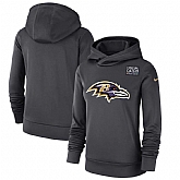 Women Baltimore Ravens Anthracite Nike Crucial Catch Performance Hoodie,baseball caps,new era cap wholesale,wholesale hats